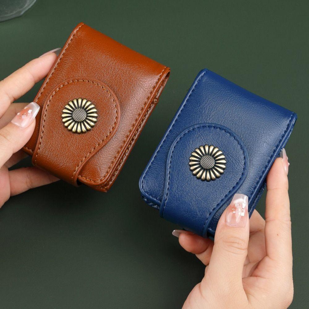 with Makeup Mirror Makeup Bag with Mirror PU Leather Portable Lipstick Organizer  Outdoor