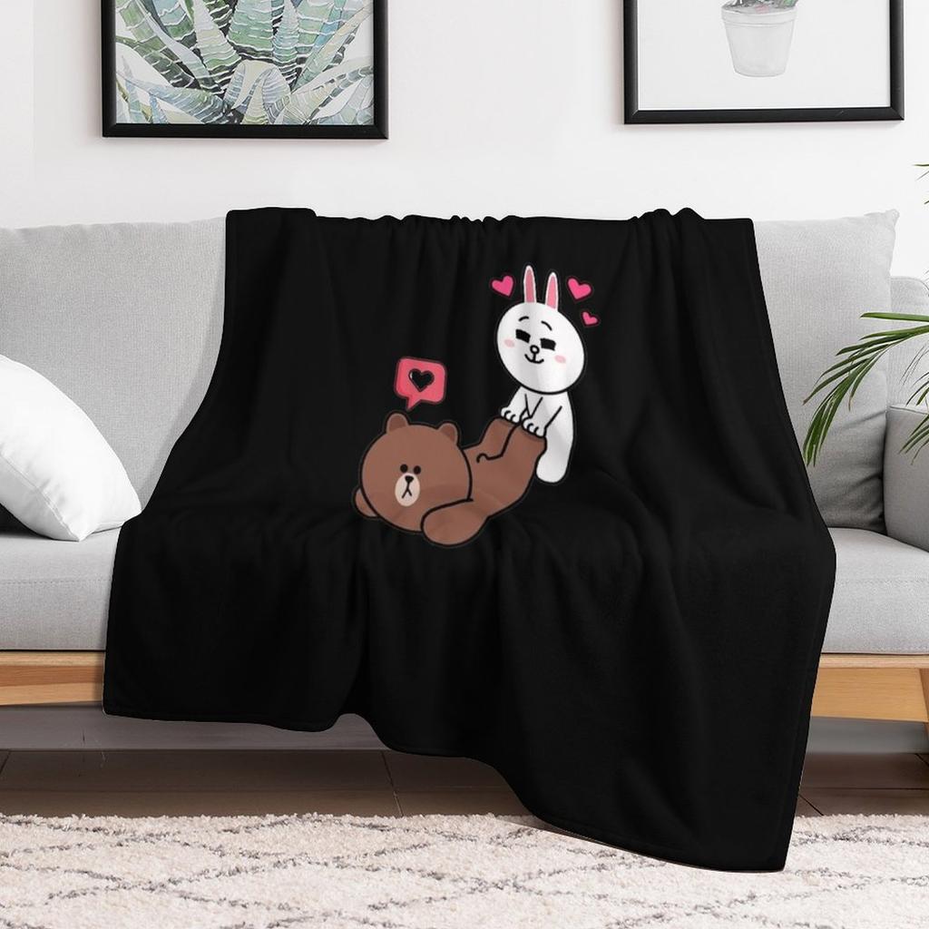 Brown and Cony Love Throw Blanket Sofa Throw KidS Blankets