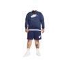 Nike Loose Fit Solid Color Logo American Style Printed Crew Neck Short Sleeve Sweatshirt Men Sweatshirt Blue DQ4912-410