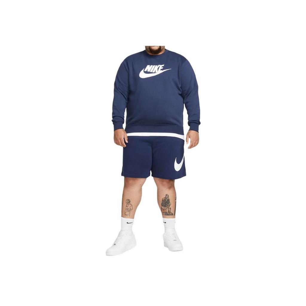 Nike Loose Fit Solid Color Logo American Style Printed Crew Neck Short Sleeve Sweatshirt Men Sweatshirt Blue DQ4912-410