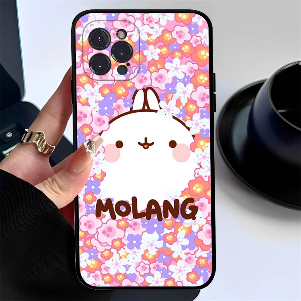 Cartoon Cute M-Molang Phone Case For Iphone 17 16 15 16e 14 13 12 11 Pro Max Plus Case Cover Coque