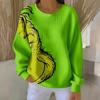 Women's Loose Comfortable Casual And Fashionable Round Neck Pattern Long Sleeved Sweatshirt