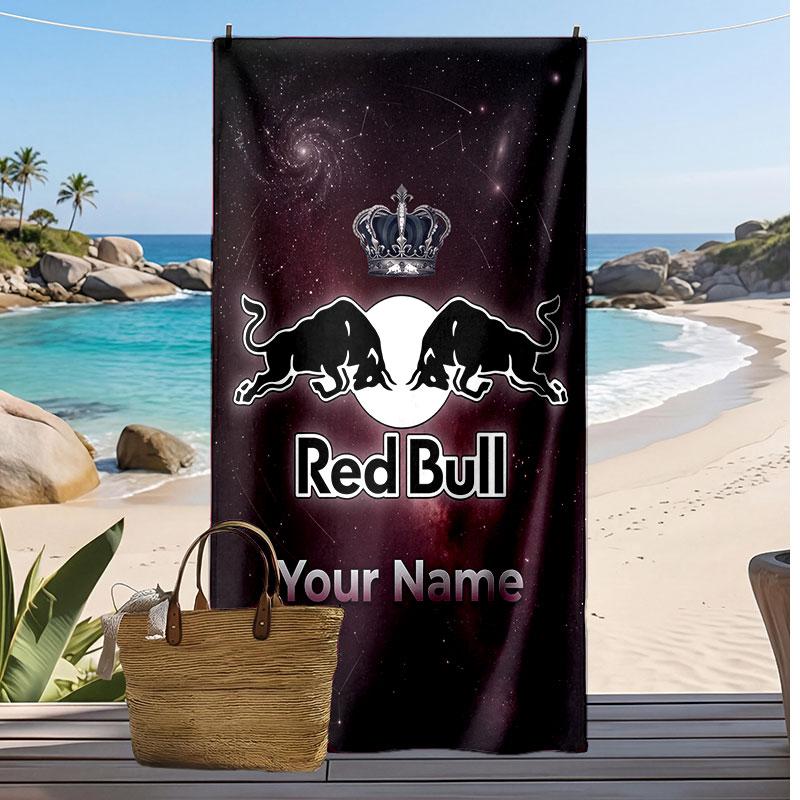 RB Leipzig FC Personalisiertes Bedrucktes Strandtuch Fußballlogo Unterstützung Benutzerdefinierter Name Text Absorbierendes Handtuch Für Sport Reisen Besonderes Geschenk