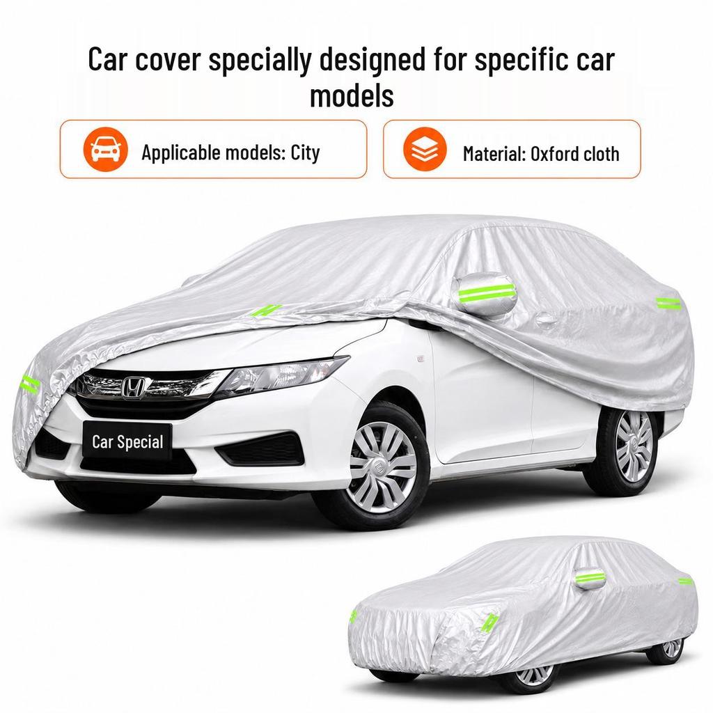 Honda Fit Car Cover: Sun Protection, Waterproof, Heat Insulation, Universal All-Season, Oxford Cloth.