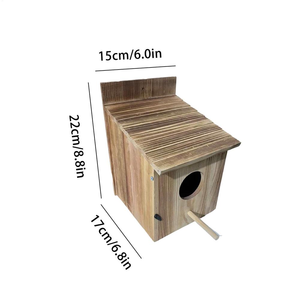 Owl Nesting Box Wooden Weather Resistant Shelter Yard Bird Shelter For Finch Hummingbird Outdoor Garden Balcony Patio Courtyard