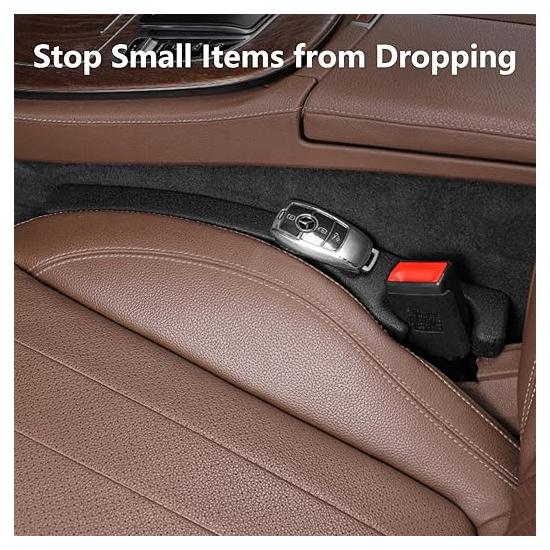 Car seat gap filler, 2 pieces, universal plug for filling the gap between the seat and the console made of artificial leather