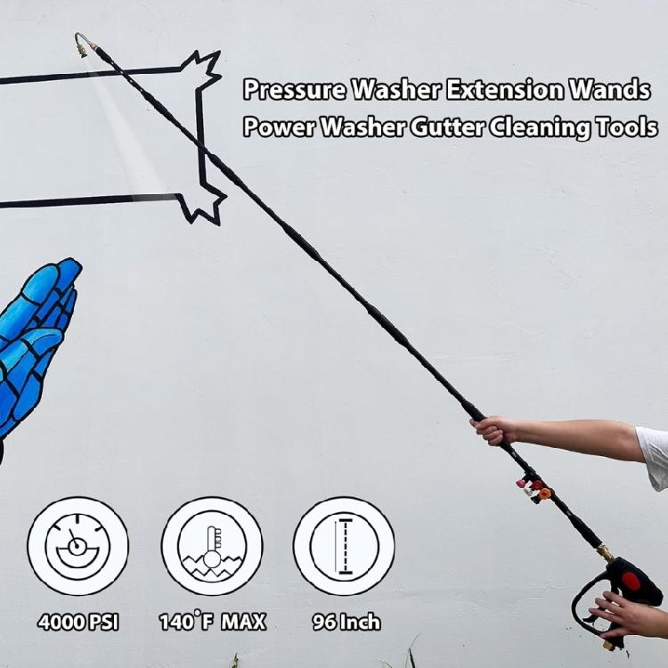 High Pressure Power Washer Extension Wand Set with Quick Connection Nozzles for Effective Diverse Cleaning Applications