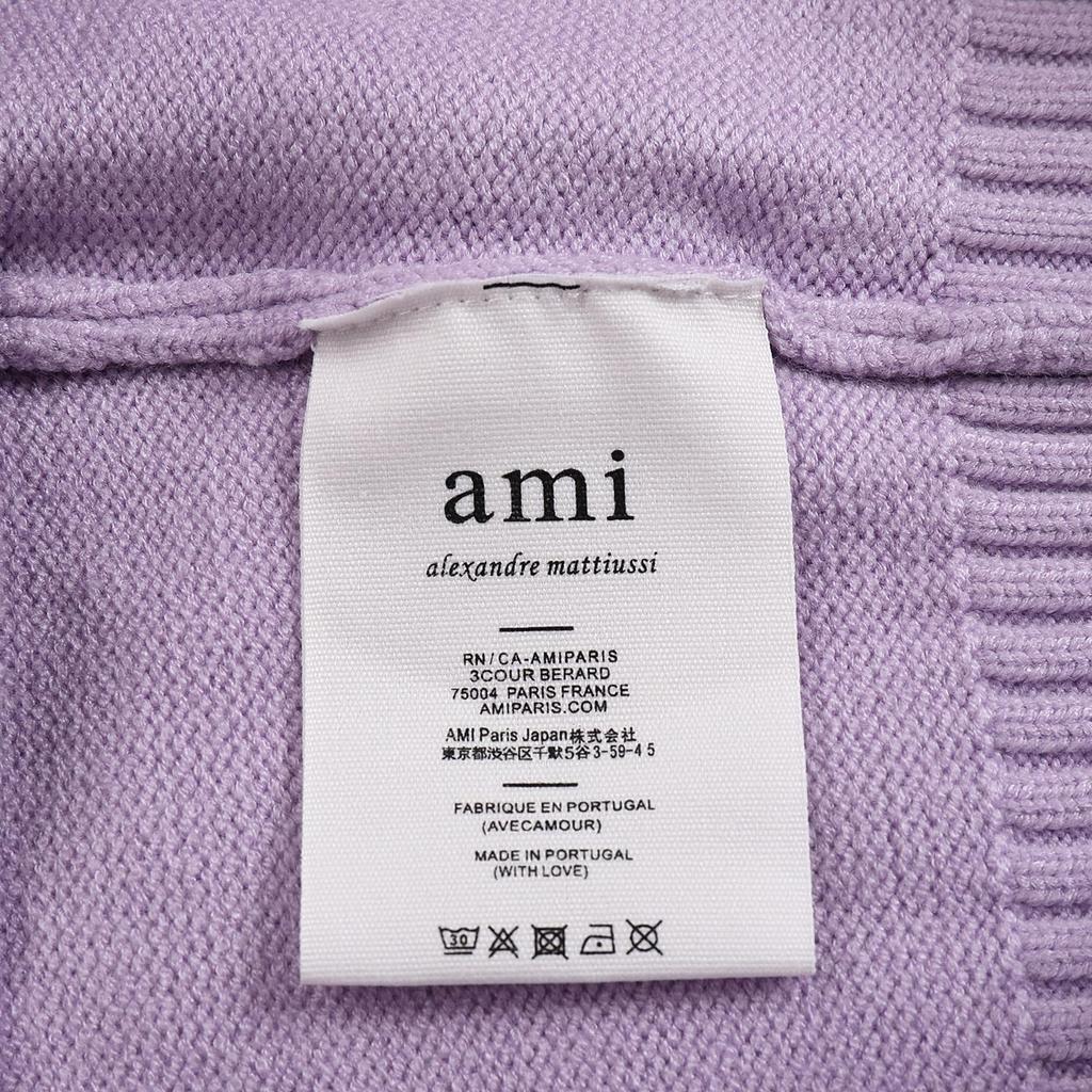 AMI 2025 Klassisk Par Rundhals Samma Färg Platt Broderad Kärlek Ulltröja