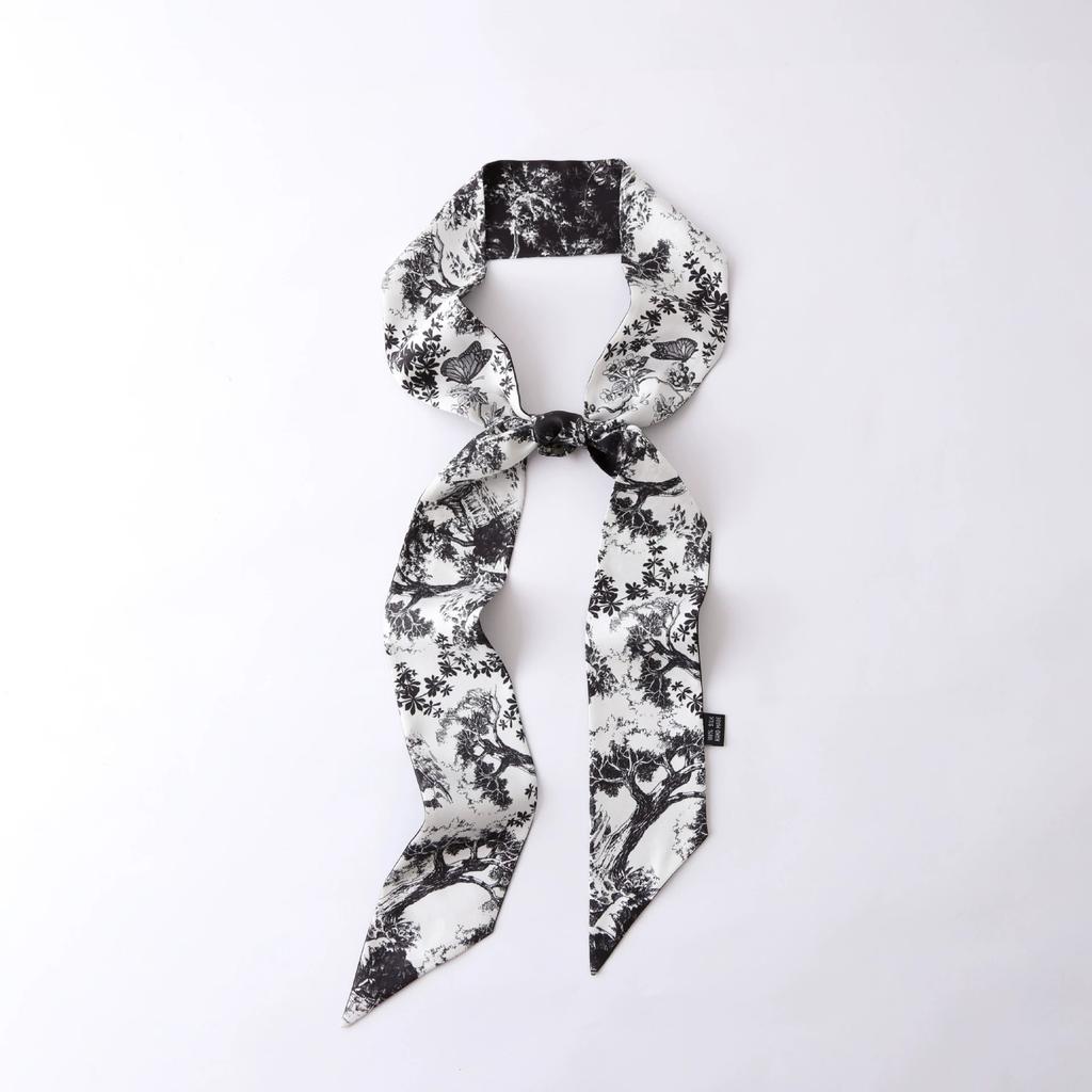 6*125CM Long Luxury Design 100% Silk Scarf Women Sweet Hair Tie Skinny Bag Scarves Neckerchief