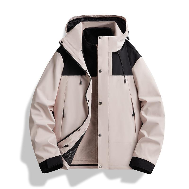 

Осенне-зимняя куртка три в одном для мужчин и женщин, съемная шапка, повседневная спортивная куртка, ветрозащитный альпинистский костюм 2XL