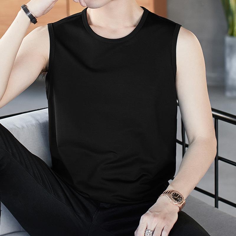 Men's Slim Korean Style V-Neck Sleeveless Vest - Casual Breathable Solid Color Youth Waistcoat