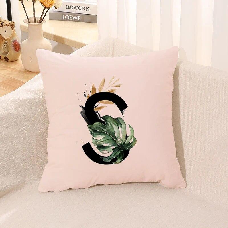 Pink Letter Printing Pillowcase Cushion Cover Autumn Decorative  Anime    Sofa