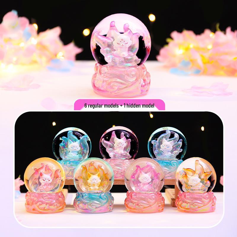 Qingqiu Nine-Tailed Fox Blind Box Figurine - Trendy New Year Gift & Desktop Decoration