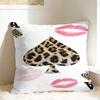 Leopard & Card Print Pillow Cover Cute Funny Pillow Case For Sofa Couch Bed Living Room Design Cushion Cover Gift