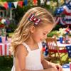 Independence Day Bow Hair Clip, Double-Layered Red White Blue Glitter Bow Hair Pin, Non-Slip Clip for Holiday Party Accessory