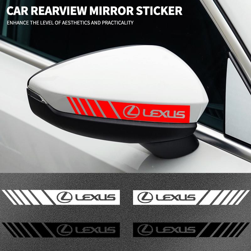 2Pcs Car Rearview Mirror Side Decal Stripe Sticker Vehicle Body For Lexus F-SPORT ES RX NX LS UX LM LX GX LC RZ IS CT GS RC HS