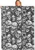 1PC Halloween Theme Throw Blanket Skeloton Skull Horrible Arts Thin Blanket Gifts for Couch Bed Car Home Camping All Season Use