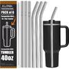 ALINK Stainless Steel Straws for Stanley 40 Oz 30 Oz Tumbler, 12 Inch Long Reble Replacement Metal Straws for Stanley Owala 40oz Cup, Dishwasher Safe