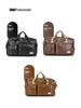 Unisex PU Leather Sports Bag with Wet/Dry Separation, Oxford Cloth, Shoulder Strap for Travel & Fitness