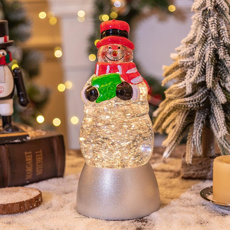 Christmas Decorations Snowman Old Man Crystal Ball Music Box Christmas Crystal Wind Lamp Christmas Gift Candle
