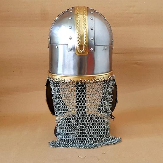 Medieval Copper gate Helmet with Stand Medieval helmet for Saxon Viking Helmet Brass and Steel Helmet Best Gift