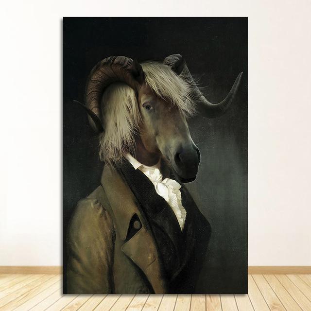 And Prints Earl of the Goat Canvas Paintings On The Wall Art Picture Wall Decoration Cuadro Nordic Retro Goat Canvas Art Posters