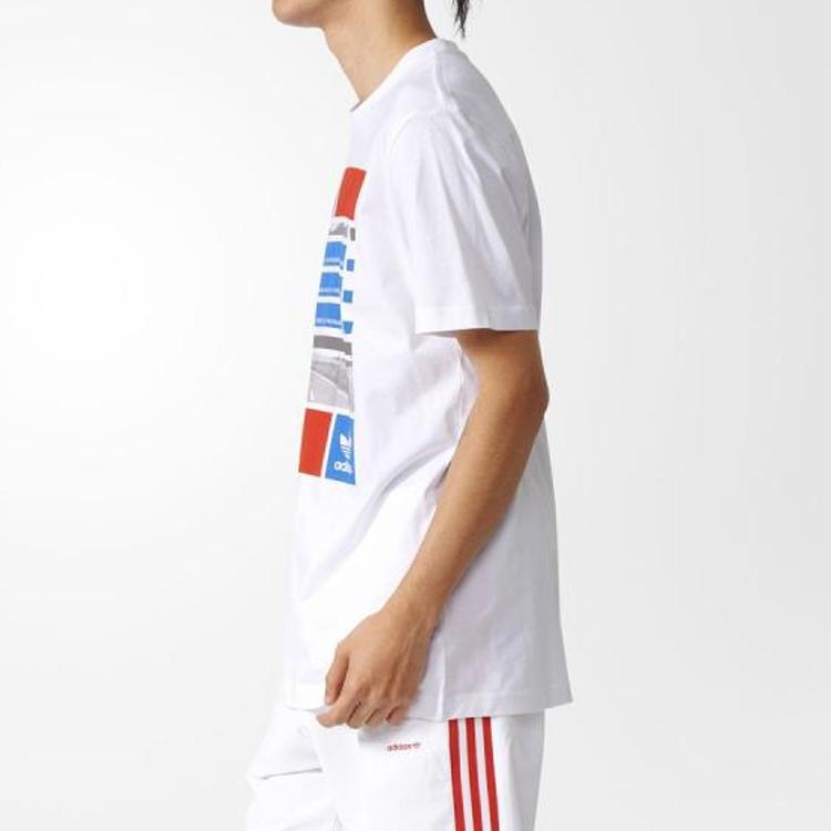 adidas Originals Archive Label Print Short Sleeve T-Shirt Men Tops White BQ3043