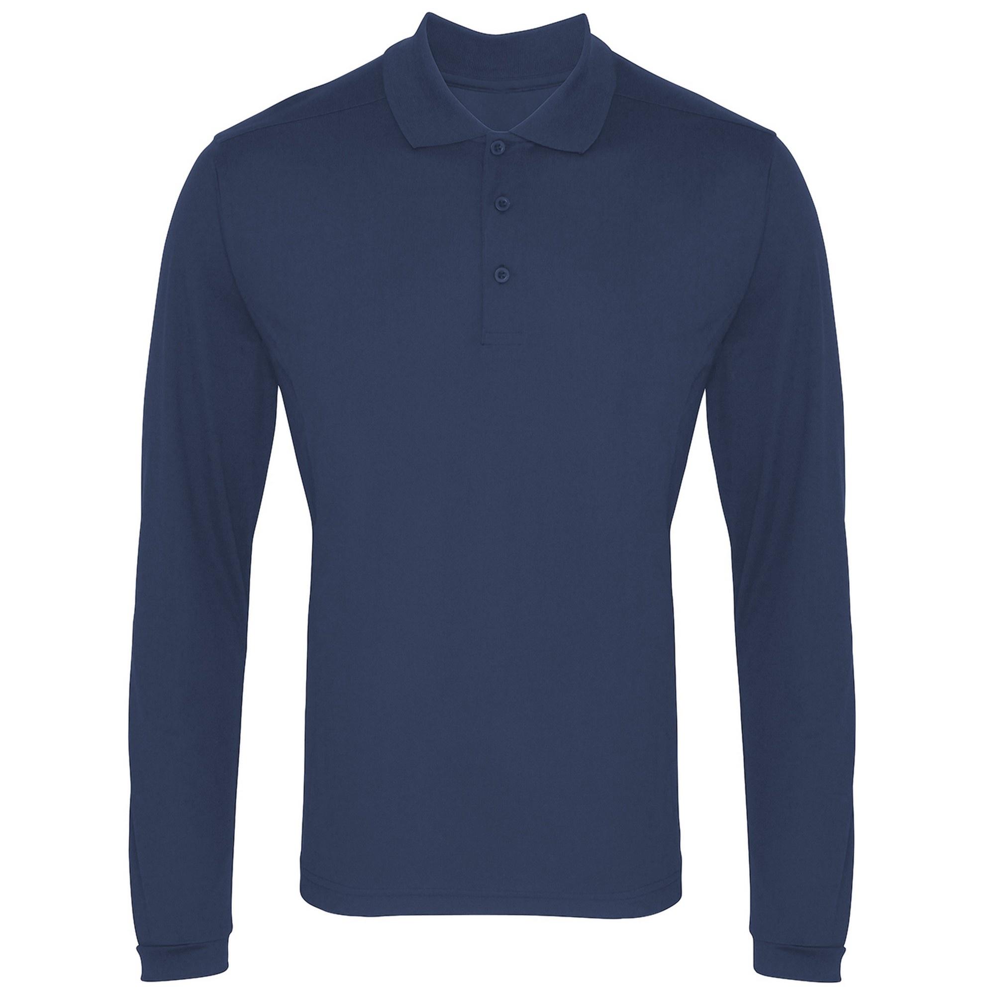 Premier Coolchecker piqué poloshirt met lange mouwen voor heren 2XL