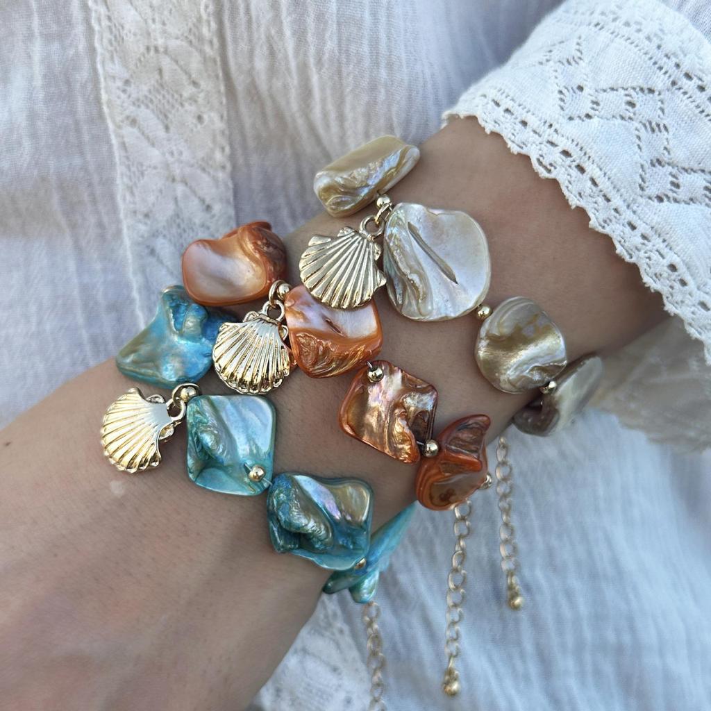 2026 European Cross-Border Starfish & Shell Alloy Necklace - Retro Summer Mermaid Design