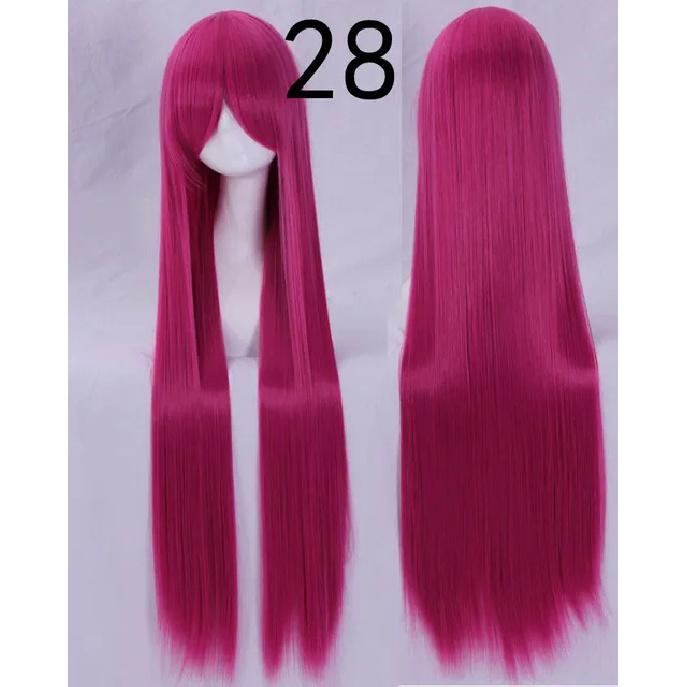 Длинные синтетические волосы Лолиты, белые, фиолетовые парики, термостойкое волокно, черный прямой парик для вечеринки, шиньон для косплеера