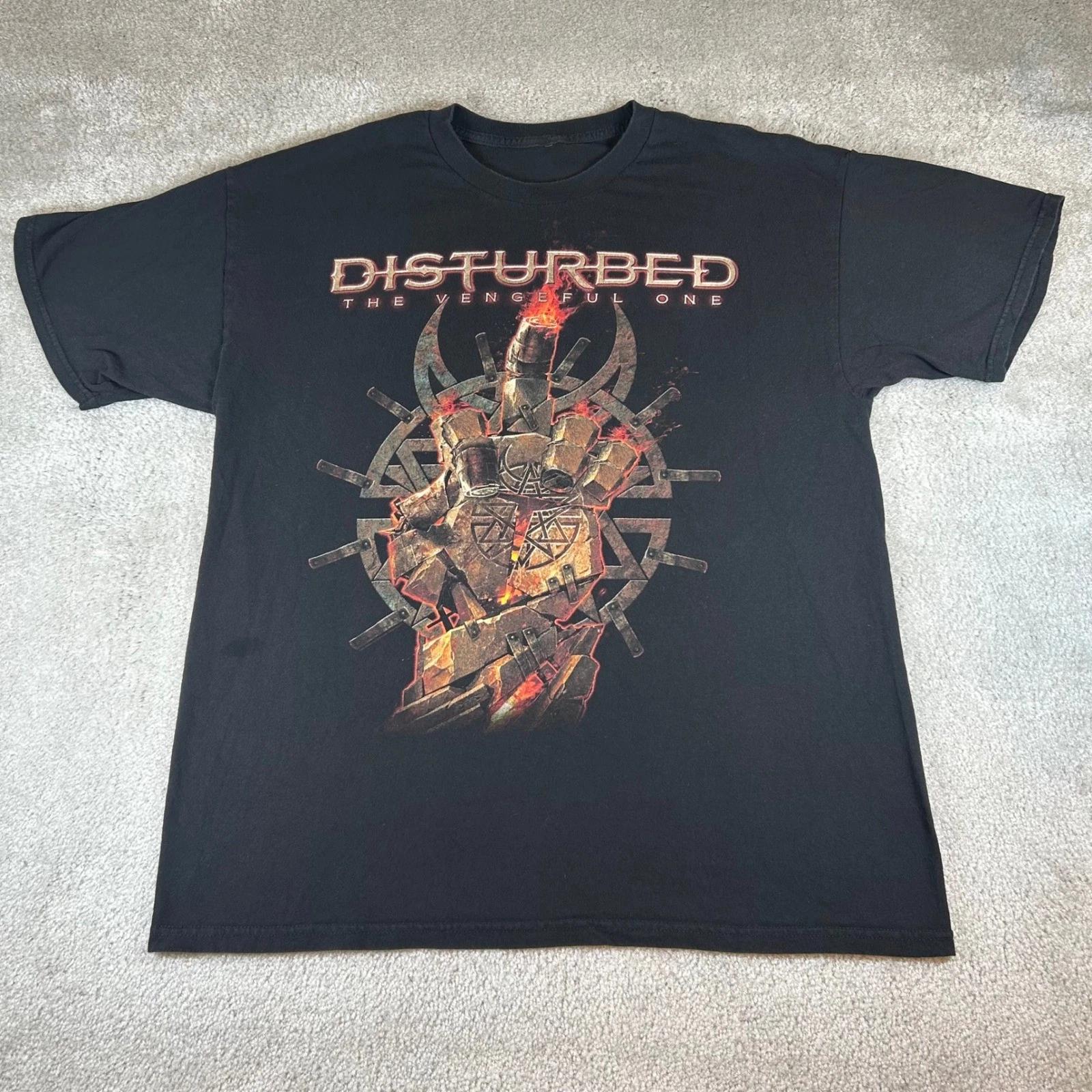 Disturbed T-shirt Mens XL Black The Vengeful One 2016 World Tour Band Graphic L
