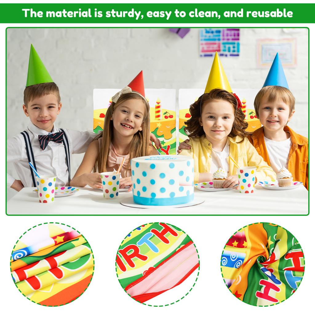 2/4 Pcs Chair Cover Reusable Birthday Seat Cover Kit Polyester Birthday Chair Back Decor for School Party Classroom Home Decor