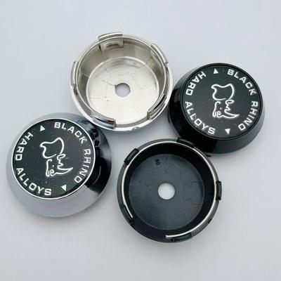 4 pezzi Emblema Logo Rinoceronte Nero Coprimozzi Centrali Ruota Auto Tappi Alti Cerchioni Coprimozzi Mozzo Accessori Auto 60mm 64mm 65mm 68mm 69mm