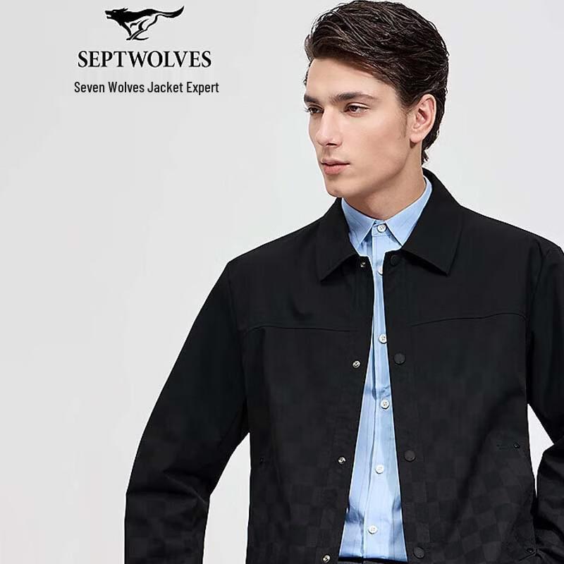 Septwolves Men s Gradient Plaid Lapel Jacket XL