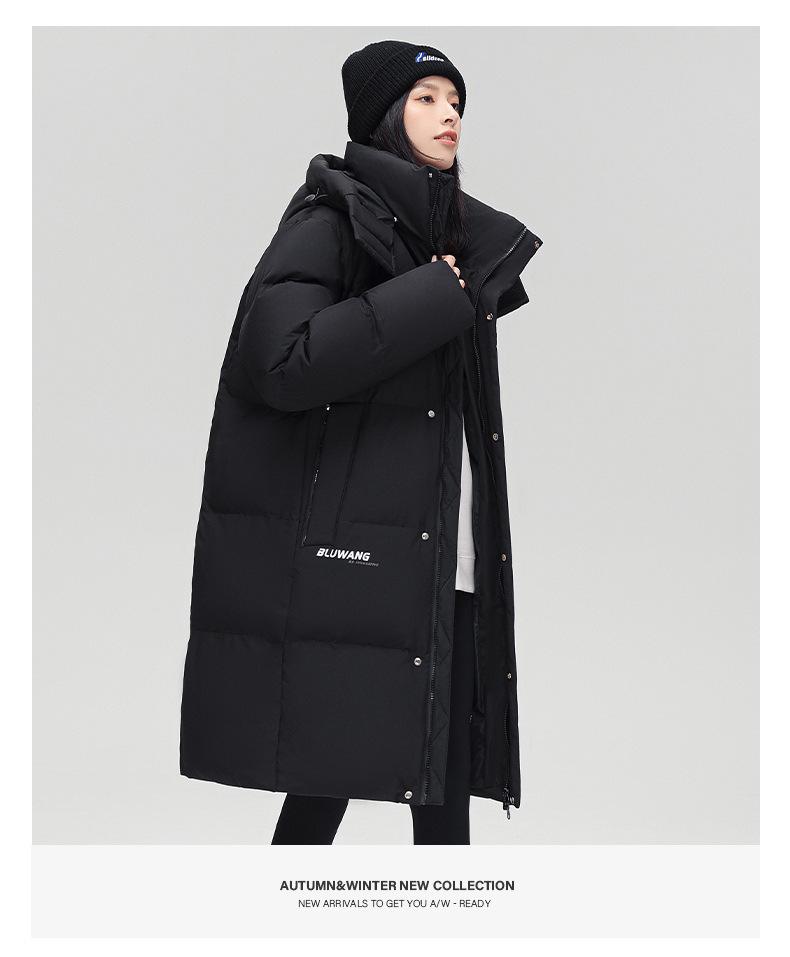 Winter Hooded Thick Casual Down Jacket for Men & Women - 90% White Duck Down, Mid-Length, Loose Fit