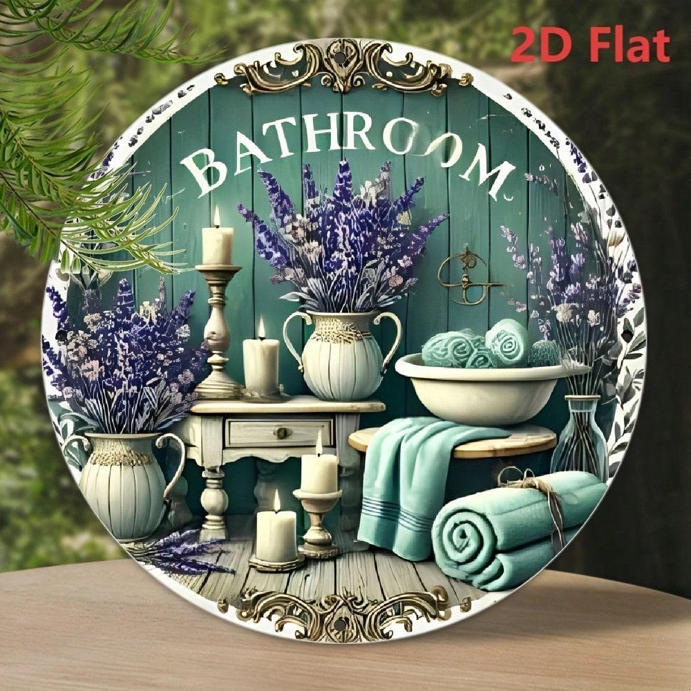 Round Metal Painting for Cafe Kitchen Living Room Hallway