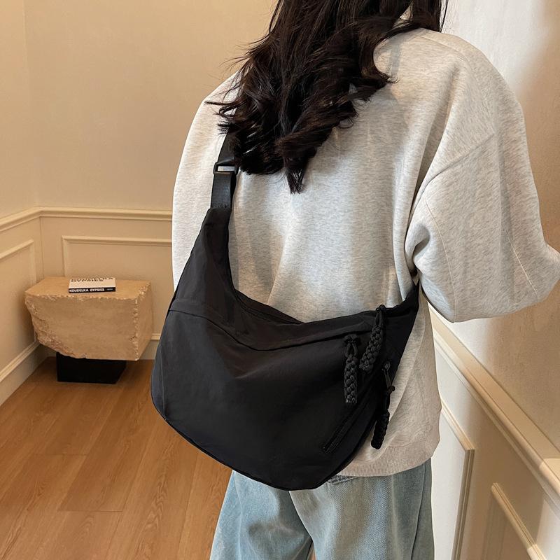 Hobo Bag Women's Crossbody Bag Large Capacity Shoulder Bag Solid Color Sports Bag