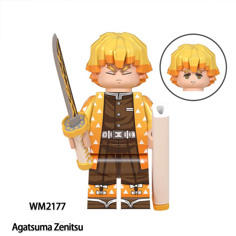 Demon Slayer Series Tanjiro Nezuko Inosuke Doll Building Blocks Plastic Children's Assembled Toy