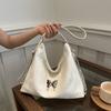Women's Faux Leather Bucket Bag, Double Strap Butterfly Texture Shoulder Crossbody Purse, Soft Handbag with Phone Pocket