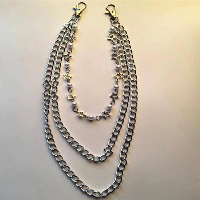 Elegante Hohlstern-Taillenkette Jeans-Taillenanhänger Mehrschichtiger Schlüsselanhänger Kleid Jeans Dekoration Legierungsmaterial für den täglichen Gebrauch