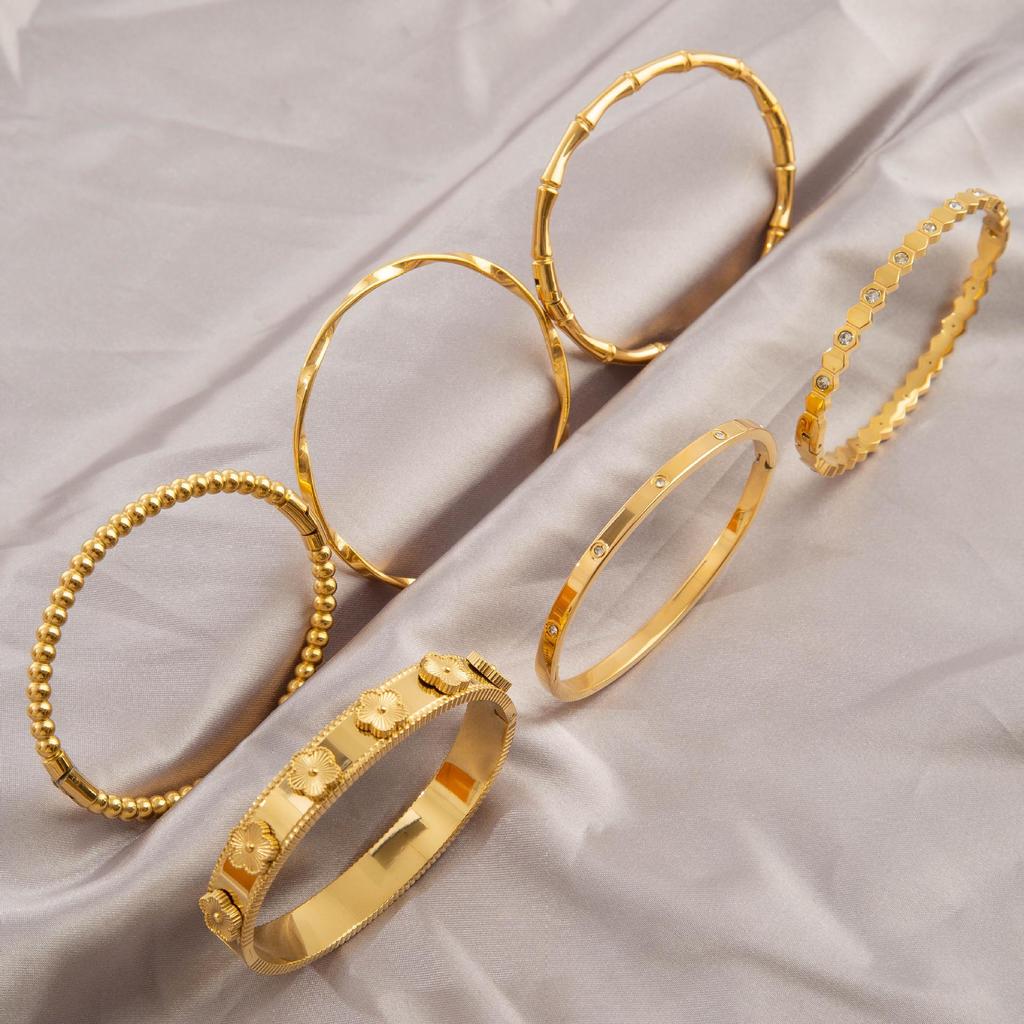 Leichter Luxus High-End Voll Diamant Titanstahl Armreif - Damen Modischer Temperament Schmuck