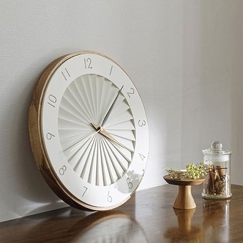 Interform Ludovica Wall Clock CL-4384 Sweep Movement Wood Ivory