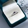 Silver Color Light Luxury Style Amethyst Dazzling Zircon Ring for Women's Girls Simple Fashion Adjustable Ring Jewelry Gifts