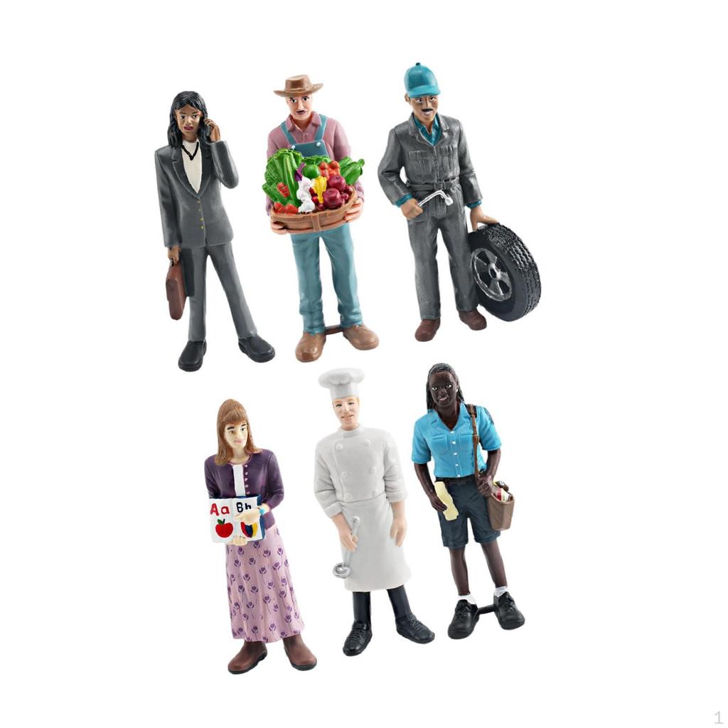 6 Sztuk Profesjonalnych Figur Modelowych Postaci Dekoracja Dioramy Ludzie Ozdoba Biurka Rola