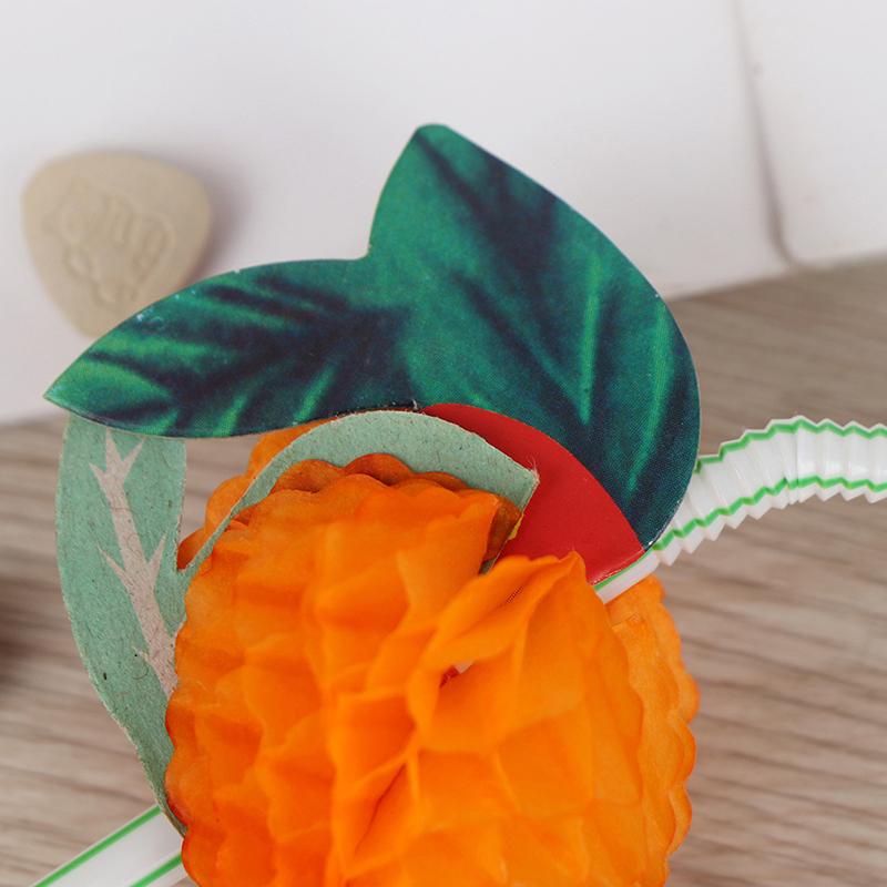 50pcs Hawaiian 3D Fruit Cocktail Straws Umbrella Drinking Straws Party Decor