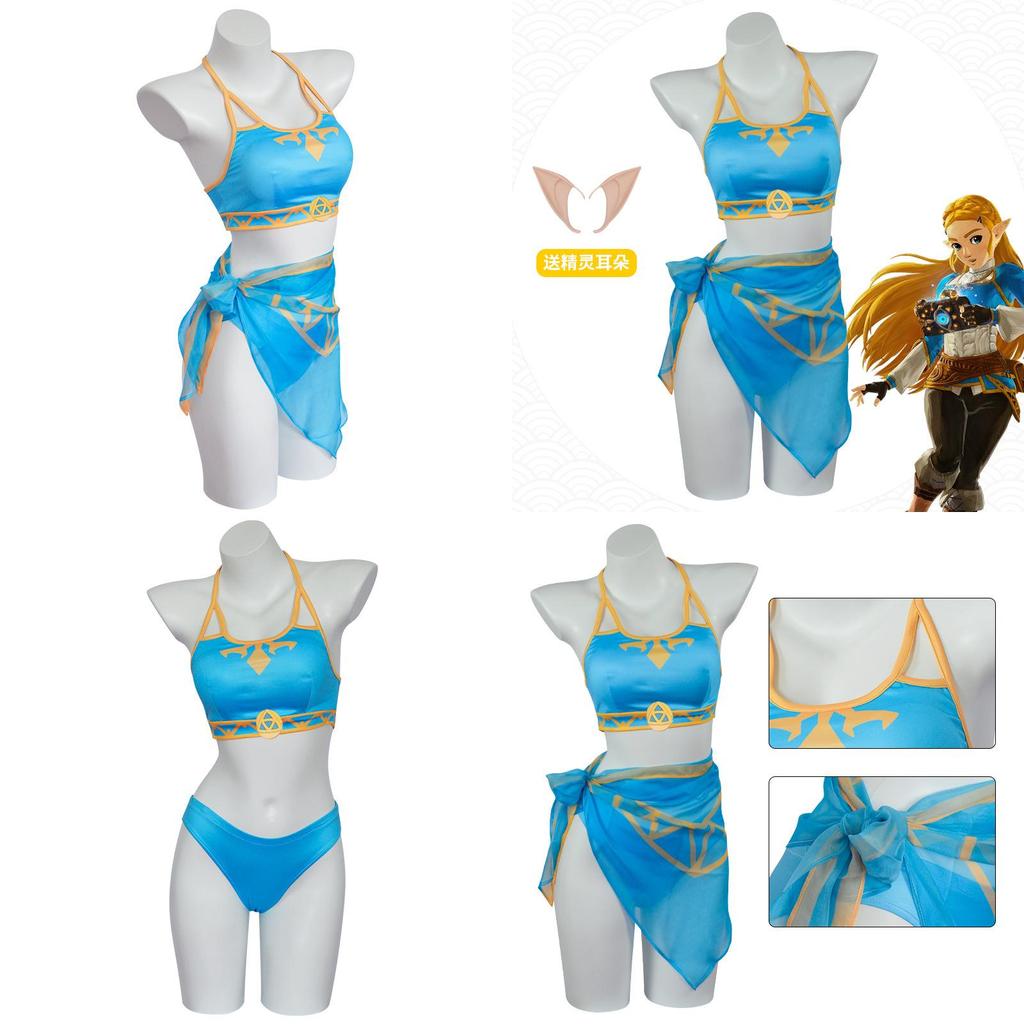 Legend Of Zelda Kingdom Tears Link's Cosplay Swimsuit Bikini For Halloween And Games
