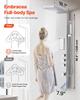 VEVOR Shower Panel Tower System with Rainfall Shower Head, 53 in Brushed Stainless Steel Shower Column, 3-Function Faucet