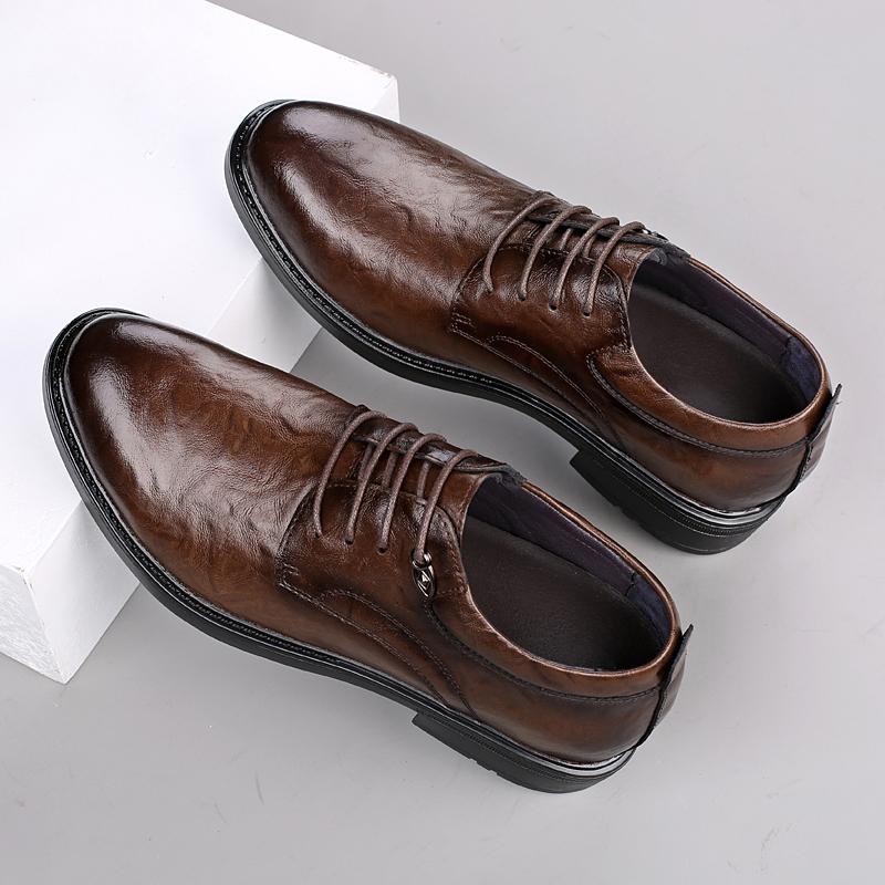6CM Hidden Elevator Shoes for Men Professional Oxford Dress Shoes Business Casual Breathable Inner Height Boost for Formal