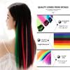 Hair Extensions Ombre Rainbow Color Strips Hairpieces Hair Clip Long Straight Hair Synthetic Hair