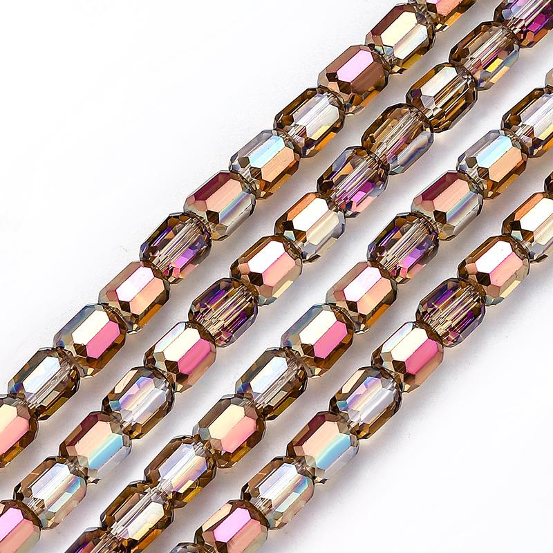 8mm Glass Column Beads Crystal Barrel Faceted Loose Spacer Craft Beads for Bracelet Necklace Earring Wind Chime Jewelry Making